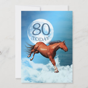 80ste verjaardag Spirit Horse Party uitnodiging