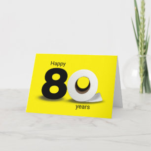 80ste verjaardag toiletpapier rol kaart