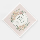 80ste verjaardag Tropische Bloemen Servet (Hoek)
