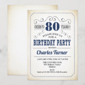 80ste verjaardag van de geboorte - Retro Creamy Wh Kaart (Voorkant / Achterkant)