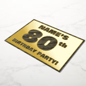 80ste verjaardag van de geboorte — Vette, houten g Folie Uitnodiging (Gedraaid)