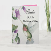 80ste verjaardag van de Waterverf van legante voge Kaart (Voorkant)