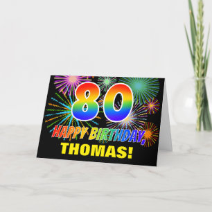80ste verjaardag: Vet, Plezier, Vuurwerk, Regenboo Kaart