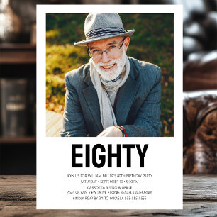 80ste verjaardag vet type foto kaart