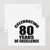 80ste verjaardag vieren briefkaart (Voorkant / Achterkant)