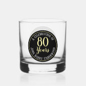 80ste verjaardag viering whisky glas (Achterkant)