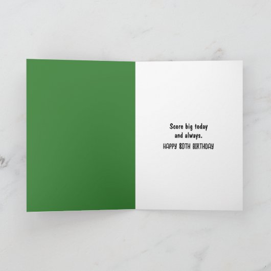 80ste verjaardag Voetbal in Green Grass Kaart (Binnen)