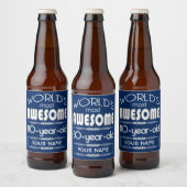 80ste verjaardag werelden Best Fabulous donkerblau Bier Etiket (Flessen)