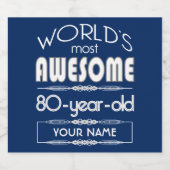 80ste verjaardag werelden Best Fabulous donkerblau Bier Etiket (Enkel label)