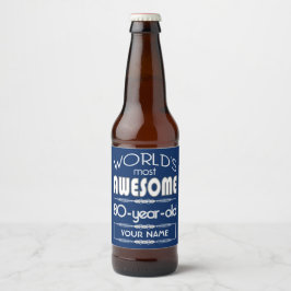 80ste verjaardag werelden Best Fabulous donkerblau Bier Etiket
