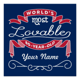 80ste verjaardag Werelds meest beminnelijke 80-jar Perfect Poster