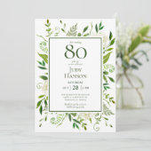 80ste verjaardag Witte Hydrangea's Kaart (Staand voorkant)