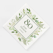 80ste verjaardag Witte Hydrangea's Servet (Hoek)