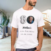 80ste verjaardag zilveren foto t-shirt