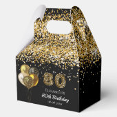 80ste verjaardag zwart goud glitter leopard bedank bedankdoosjes (Voorkant)
