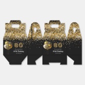 80ste verjaardag zwart goud glitter leopard bedank bedankdoosjes (Ongevouwen)