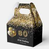 80ste verjaardag zwart goud glitter leopard bedank bedankdoosjes (Achterkant)