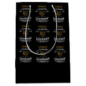 80ste verjaardag zwart goud legendarische retro medium cadeauzakje (Voorkant)