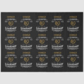 80ste verjaardag zwart goud legendarische retro tissuepapier (Voorkant)