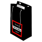 80ste verjaardag Zwart met rood Lijst Custom A20 Klein Cadeauzakje (Voorkant Gekanteld)