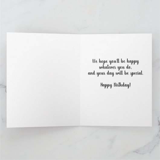 80ste verjaardag zwart roze waterverf bloem kaart (Binnen)