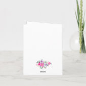 80ste verjaardag zwart roze waterverf bloemkaart kaart (Achterkant)