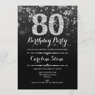 80ste verjaardag - Zwart Zilver Kaart