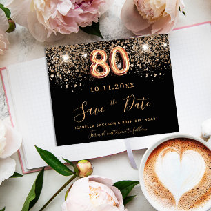 80ste verjaardag zwarte glitters budget save the d flyer