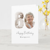 80ste verjaardagsfeest aangepaste foto-verjaardags kaart (Gele Bloem)