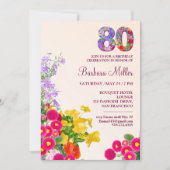 80ste verjaardagsfeest Bloemen Modern 80 jaar fees Kaart (Voorkant)