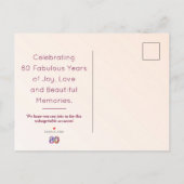 80ste verjaardagsfeest Bloemen Modern 80 jaar fees Uitnodiging Briefkaart (Achterkant)