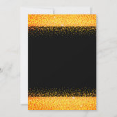 80ste verjaardagsfeest goud zwart glinsteren kaart (Achterkant)