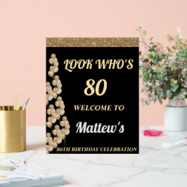 80ste verjaardagsfeest welkomstbord voor mannen acryl bord