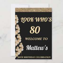 80ste verjaardagsfeest welkomstbord voor mannen feestdagenkaart