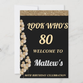 80ste verjaardagsfeest welkomstbord voor mannen kaart