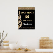 80ste verjaardagsfeest welkomstbord voor mannen poster (Keuken)