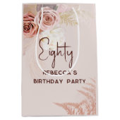 80ste verjaardagsfeestje Boho Bloemen Aangepast Medium Cadeauzakje (Voorkant)