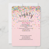 80ste verjaardagsfeestje confetti uitnodiging (Voorkant)