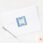 80ste verjaardagsfeestje | DIY-tekst | Blauw Vierkante Sticker (Envelop)