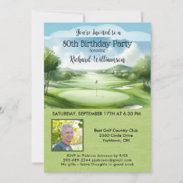 80ste verjaardagsfeestje foto Golf voor mannen Kaart