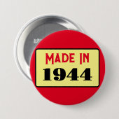 80ste verjaardagsfeestje geboren 1944 80 pin ronde button 7,6 cm (Voorkant /achterkant)