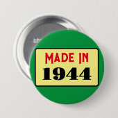 80ste verjaardagsfeestje geboren 1944 80 pin ronde button 7,6 cm (Voorkant /achterkant)