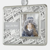 80ste verjaardagsfeestje gepersonaliseerde geschen verzilverd omlijst ornament (Links)