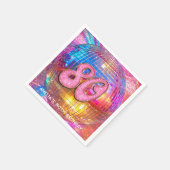 80ste verjaardagsfeestje Gouden Roze Glitter Disco Servet (Hoek)