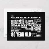 80ste verjaardagsfeestje grootste tachtig jaar oud uitnodiging briefkaart (Voorkant / Achterkant)