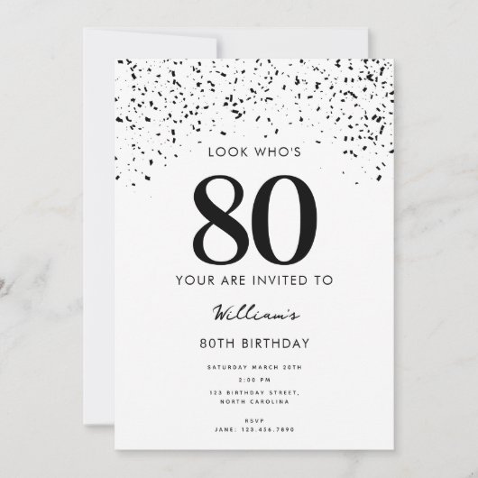 80ste verjaardagsfeestje Kijk Wie is 80 Modern Kaart (Voorkant)