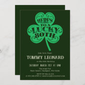 80ste verjaardagsfeestje Lucky Shamrock Iers Kaart (Voorkant / Achterkant)