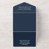 80ste verjaardagsfeestje marineblauw eenvoudig mod all in one uitnodiging (Buitenkant)