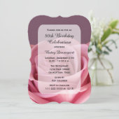 80ste verjaardagsfeestje met prachtig Roos Kaart (Staand voorkant)