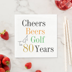80ste Verjaardagsfeestje Proost Biertjes Golf Mini Servet